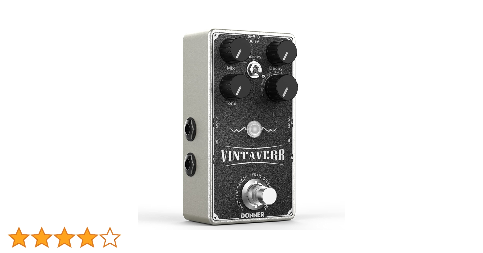 Donner VINTAVERB Stereo Reverb リバーブ Donner Reverb Guitar Pedal, Vintaverb Stereo Reverb 7